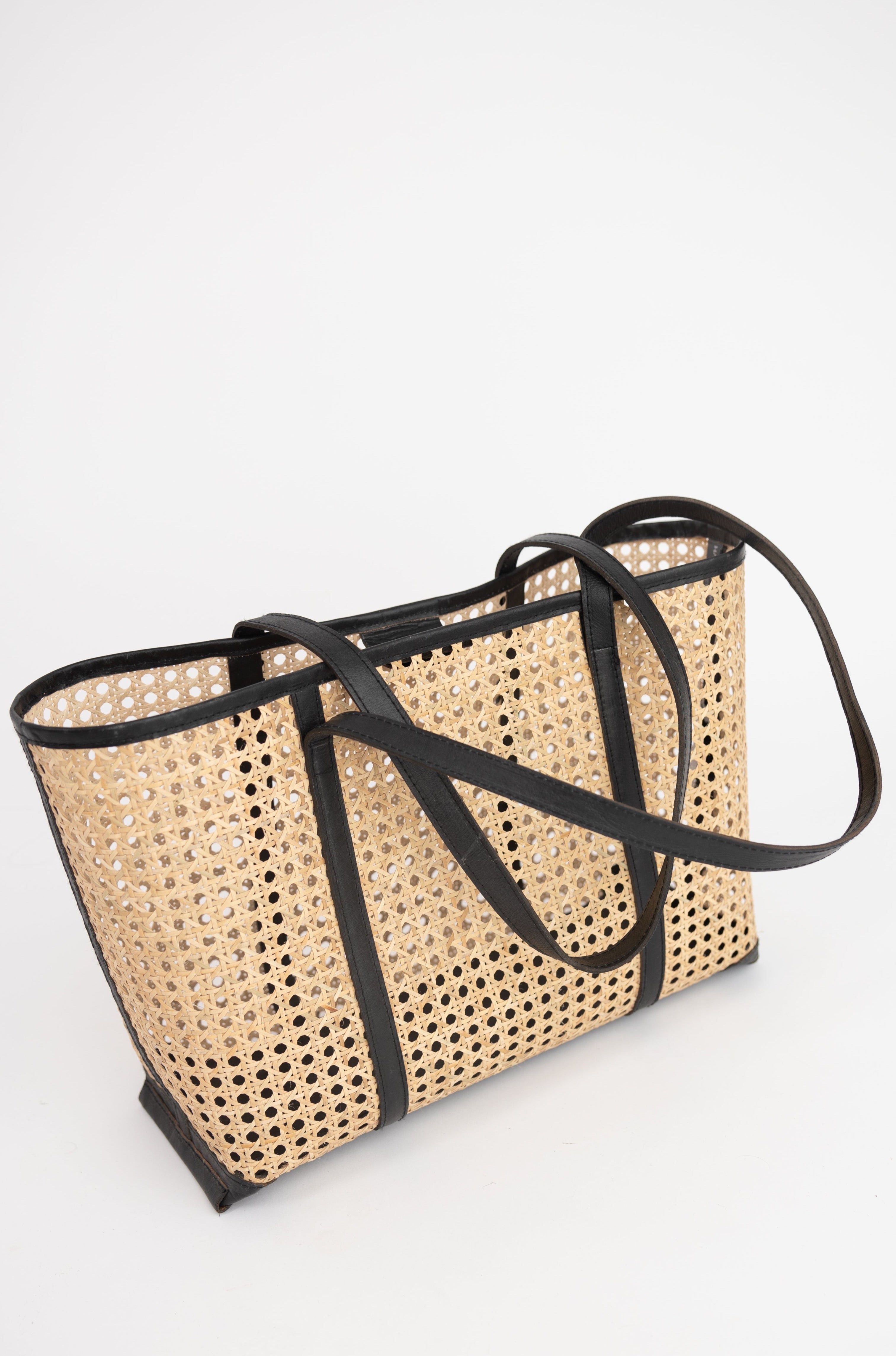 violet bag with black trim