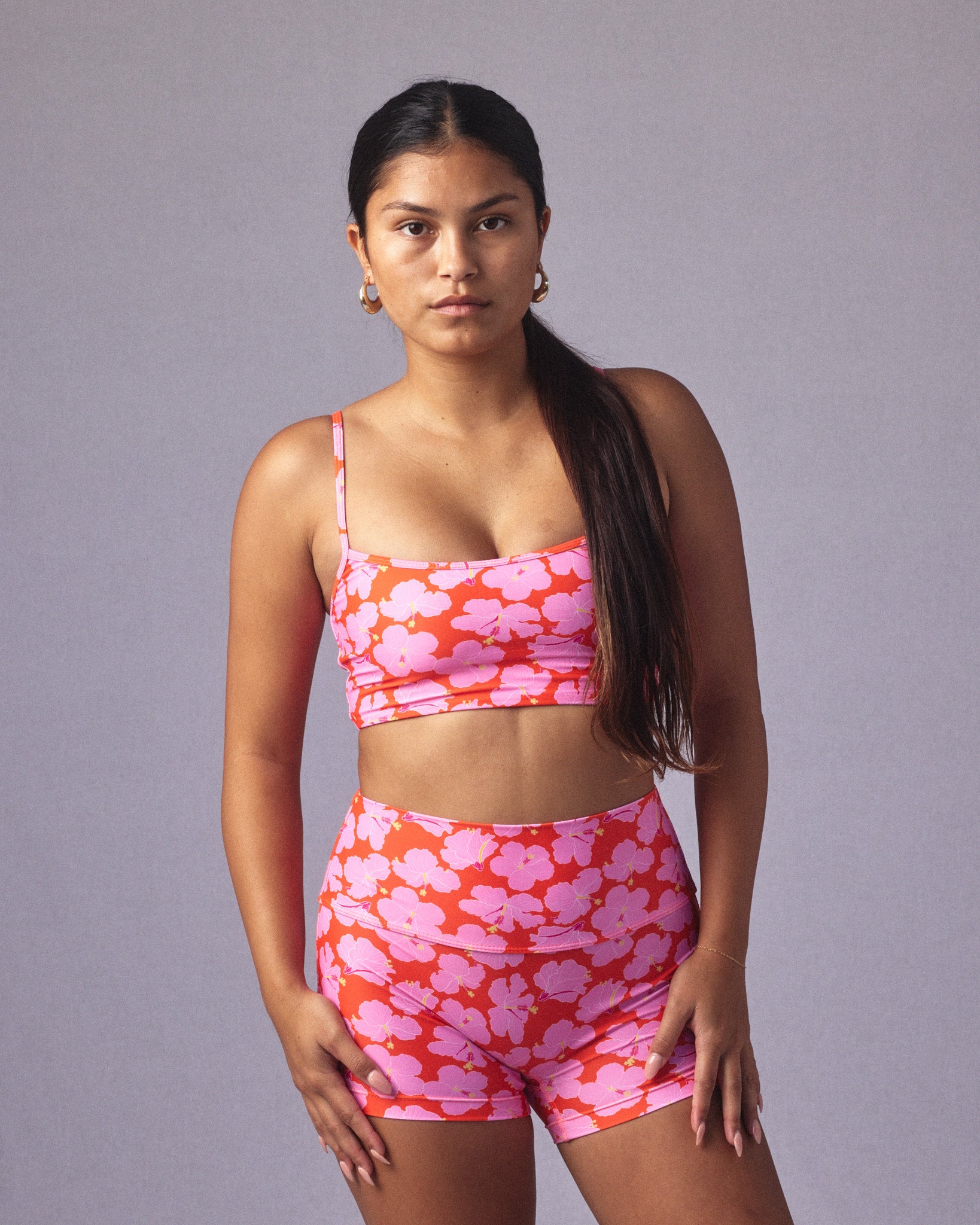 Iwia bathing suit hibiscus print