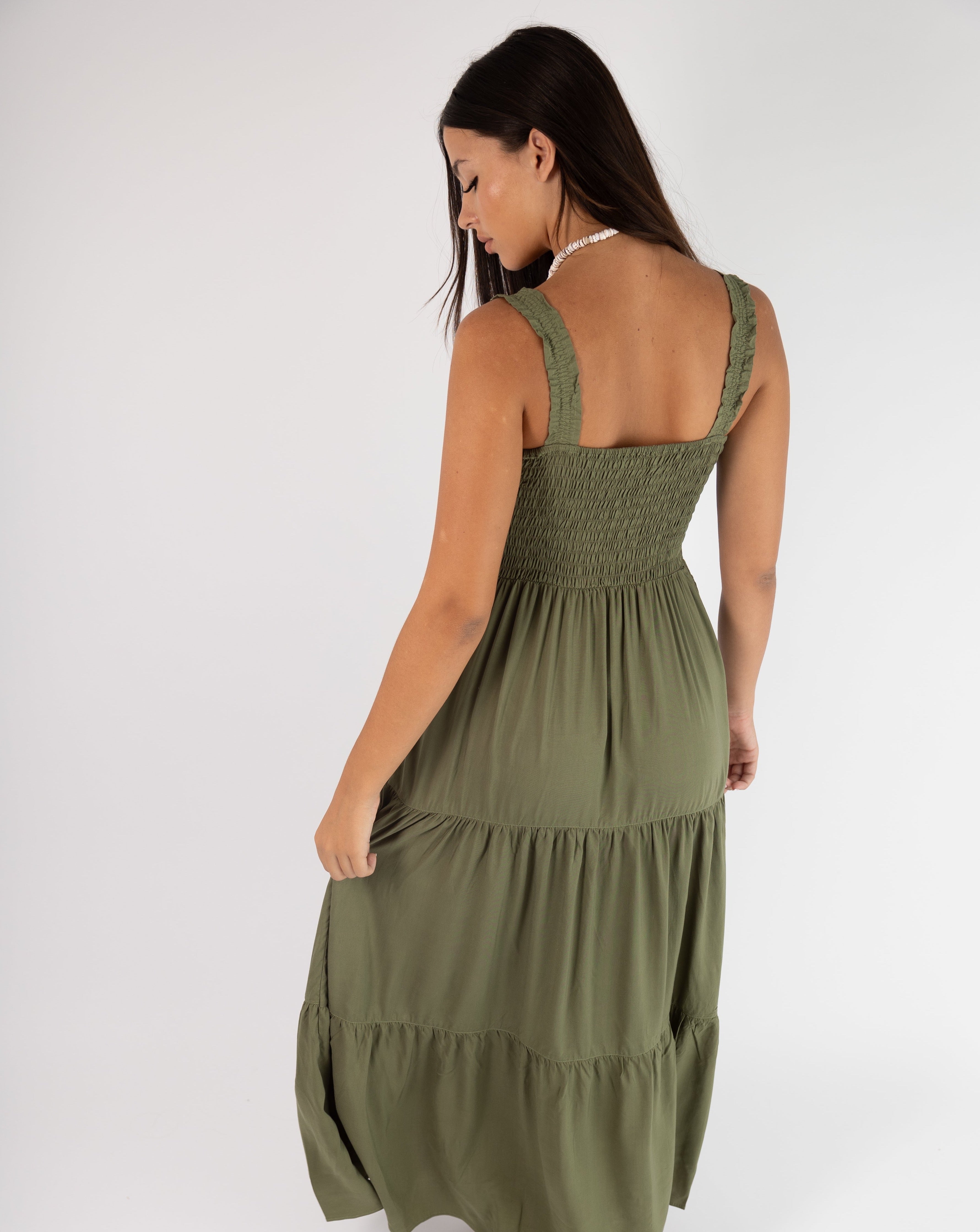 hula dress - olive